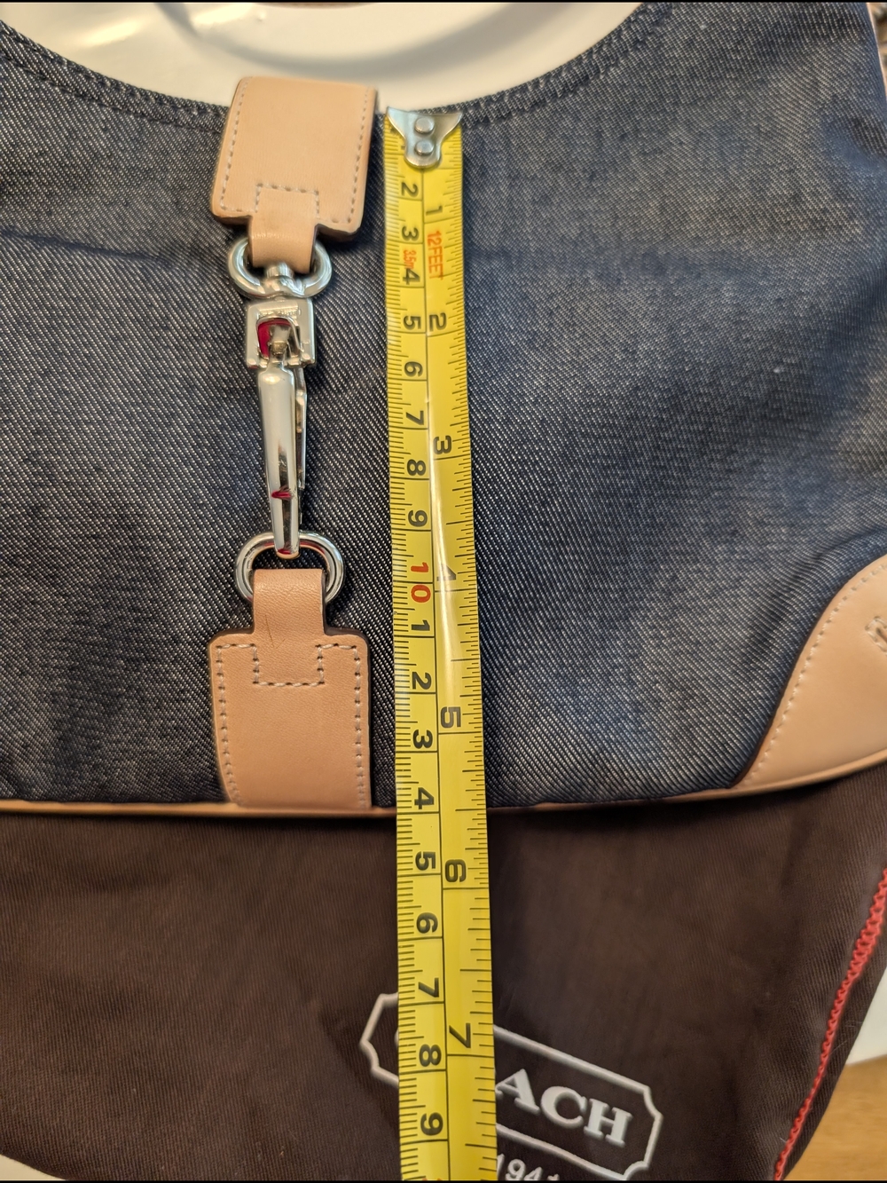 💯 Authentic Vintage Y2K Coach Denim Shoulder Bag  CREED -K2K-8932 Hobo Bag - Picture 2 of 13